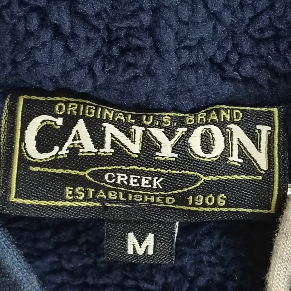 Canyon Creek Hooded Sweatshirt Sz Medium Deer Huning American Flag Sherpa Lining - Picture 7 of 16